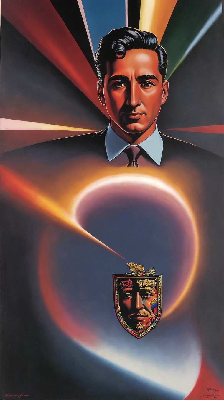 Stylized Portrait of a Confident Man in a Suit
