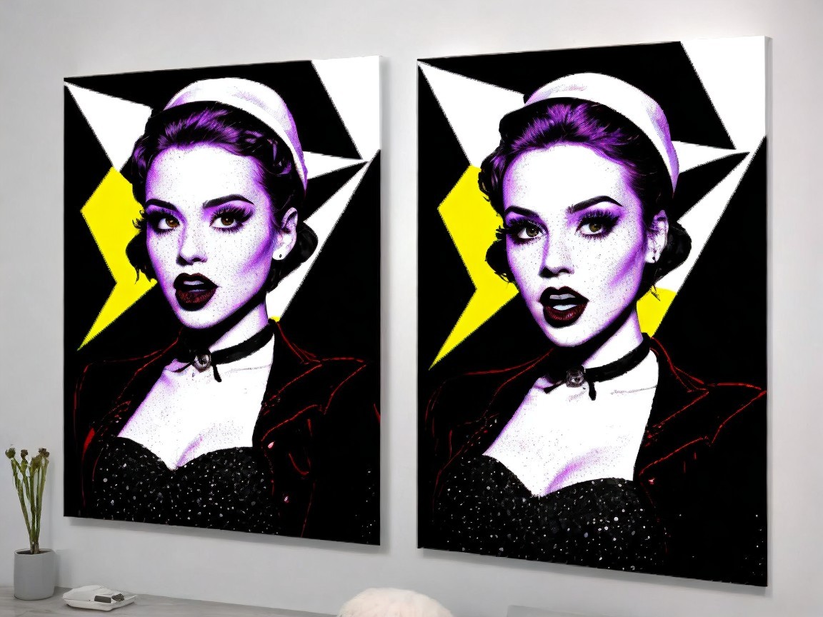 Pop Art Canvas Prints of Women with Purple Skin