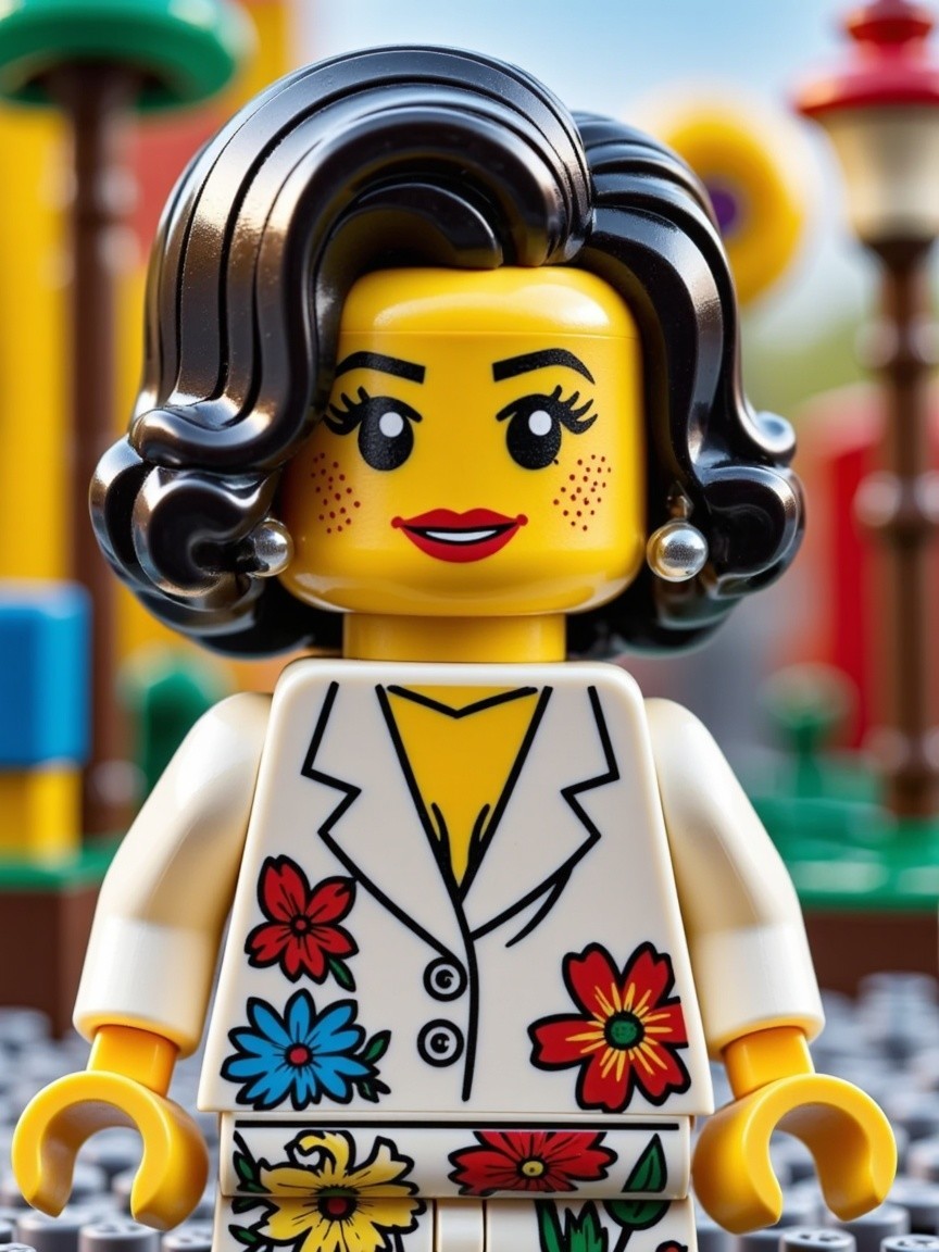Close-up of a Lego Minifigure in White Jacket