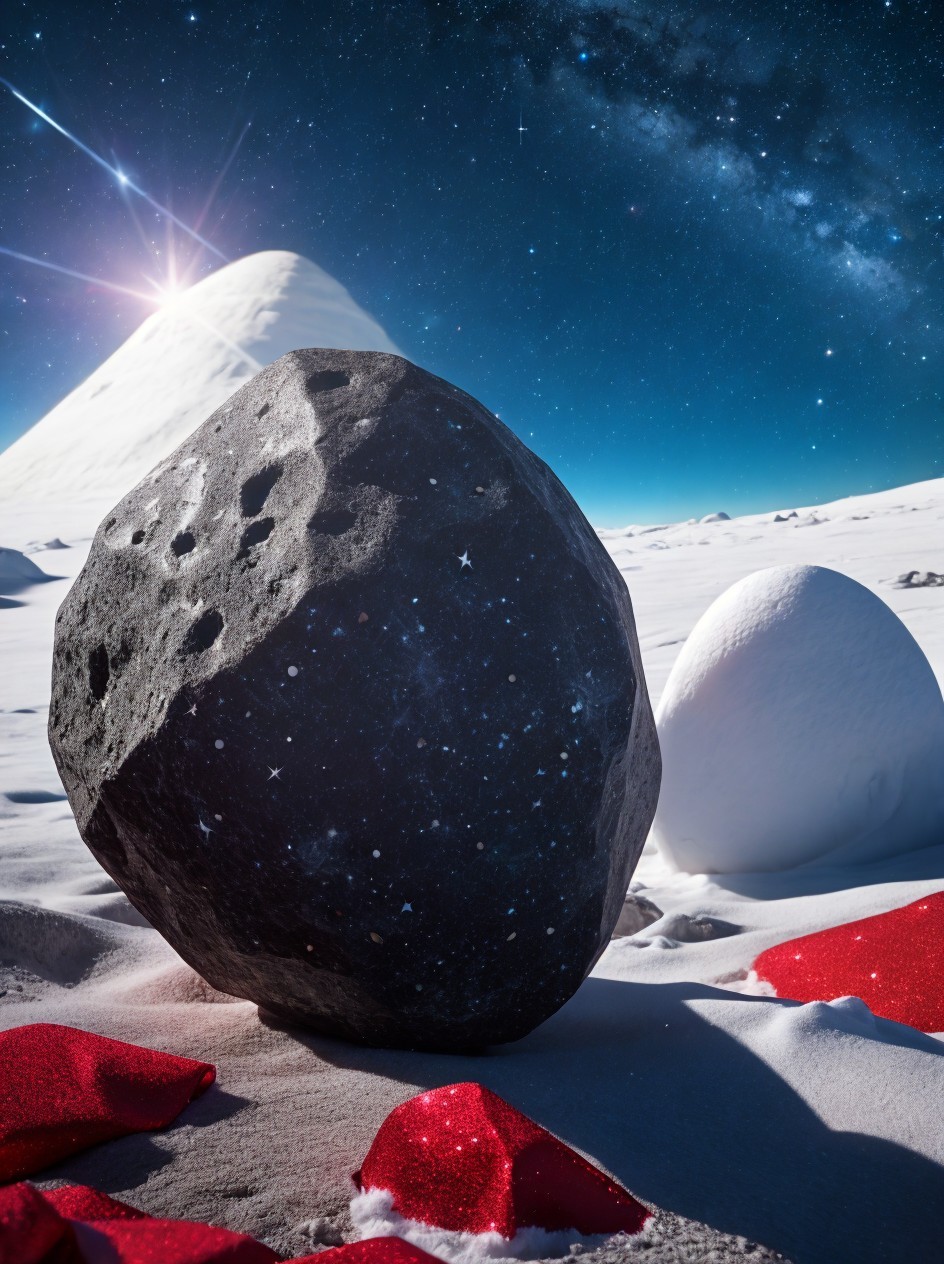 Vibrant Winter Night Scene with Stars and Mountains