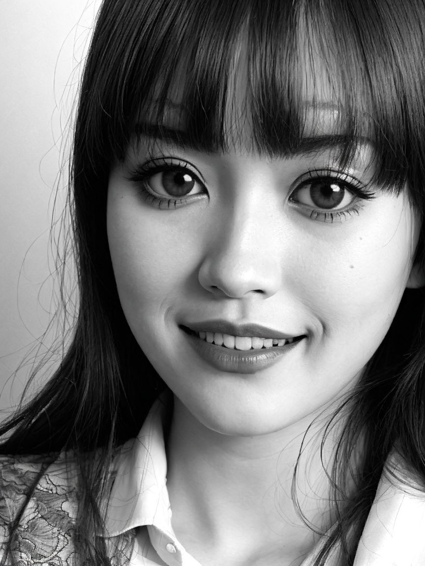 Close-up Portrait of a Young Woman with Unique Features