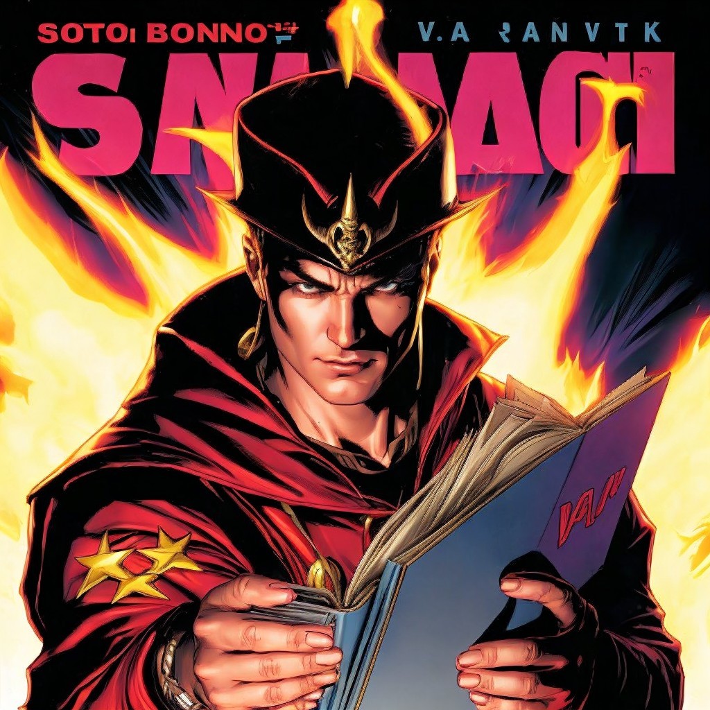 Dramatic Comic Book Cover with Intense Male Character