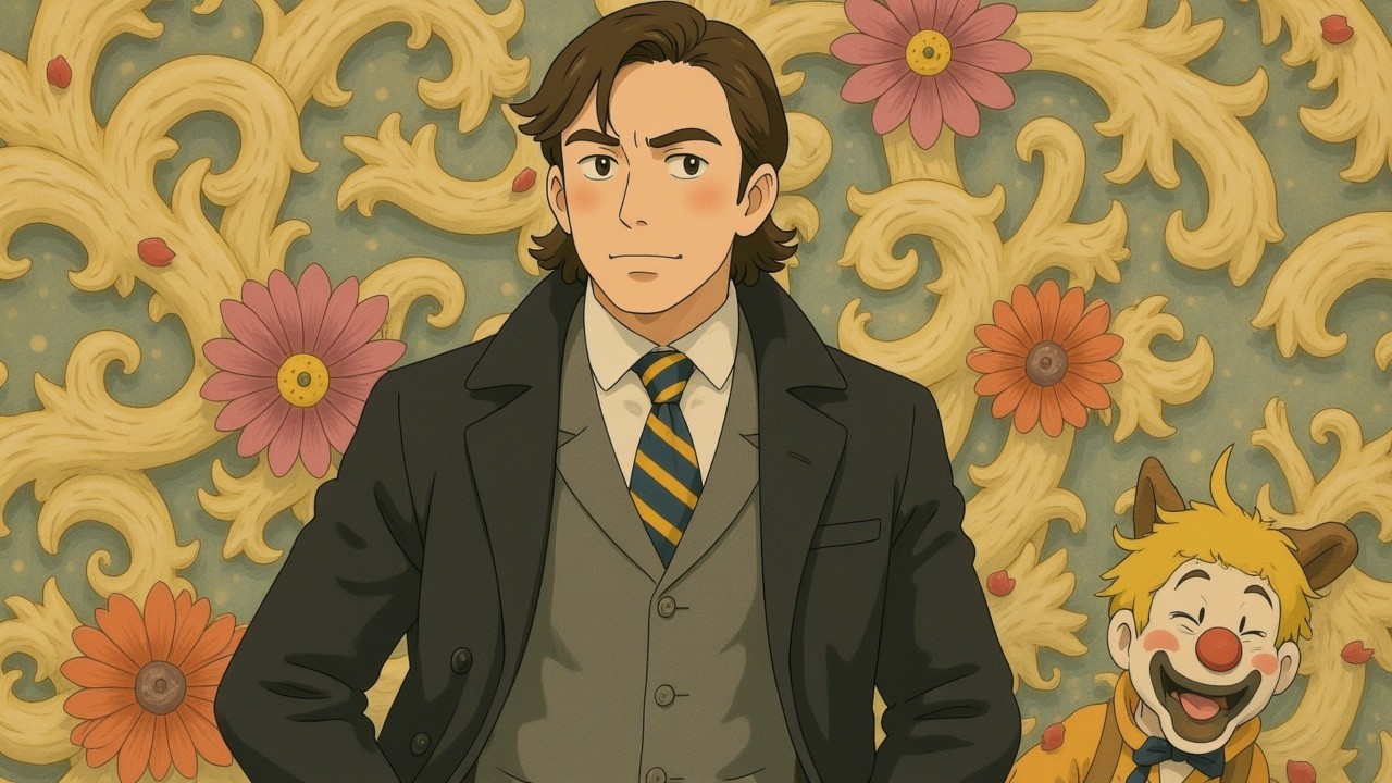 Animated Characters in Floral Background Scene