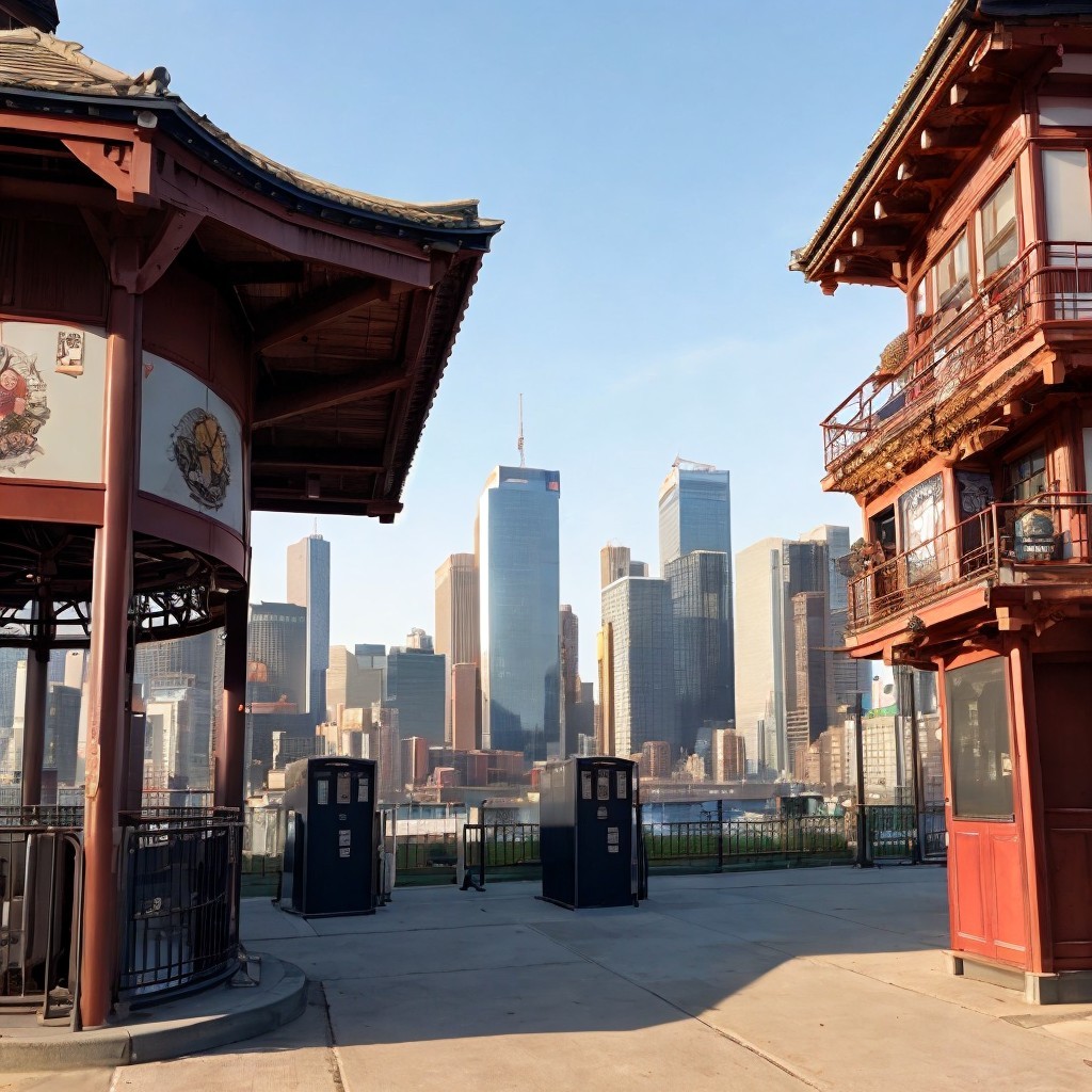 City Skyline Featuring Traditional and Modern Architecture