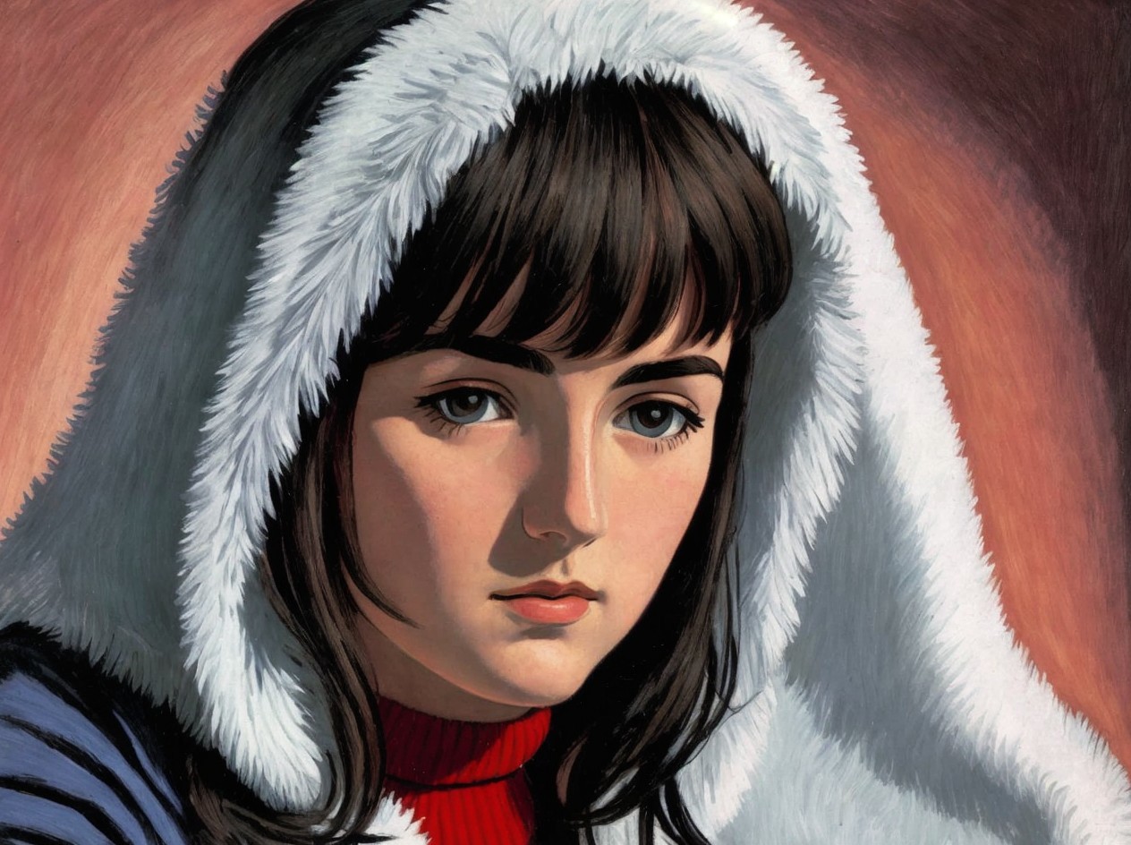 Detailed Digital Painting of a Woman in a Sweater