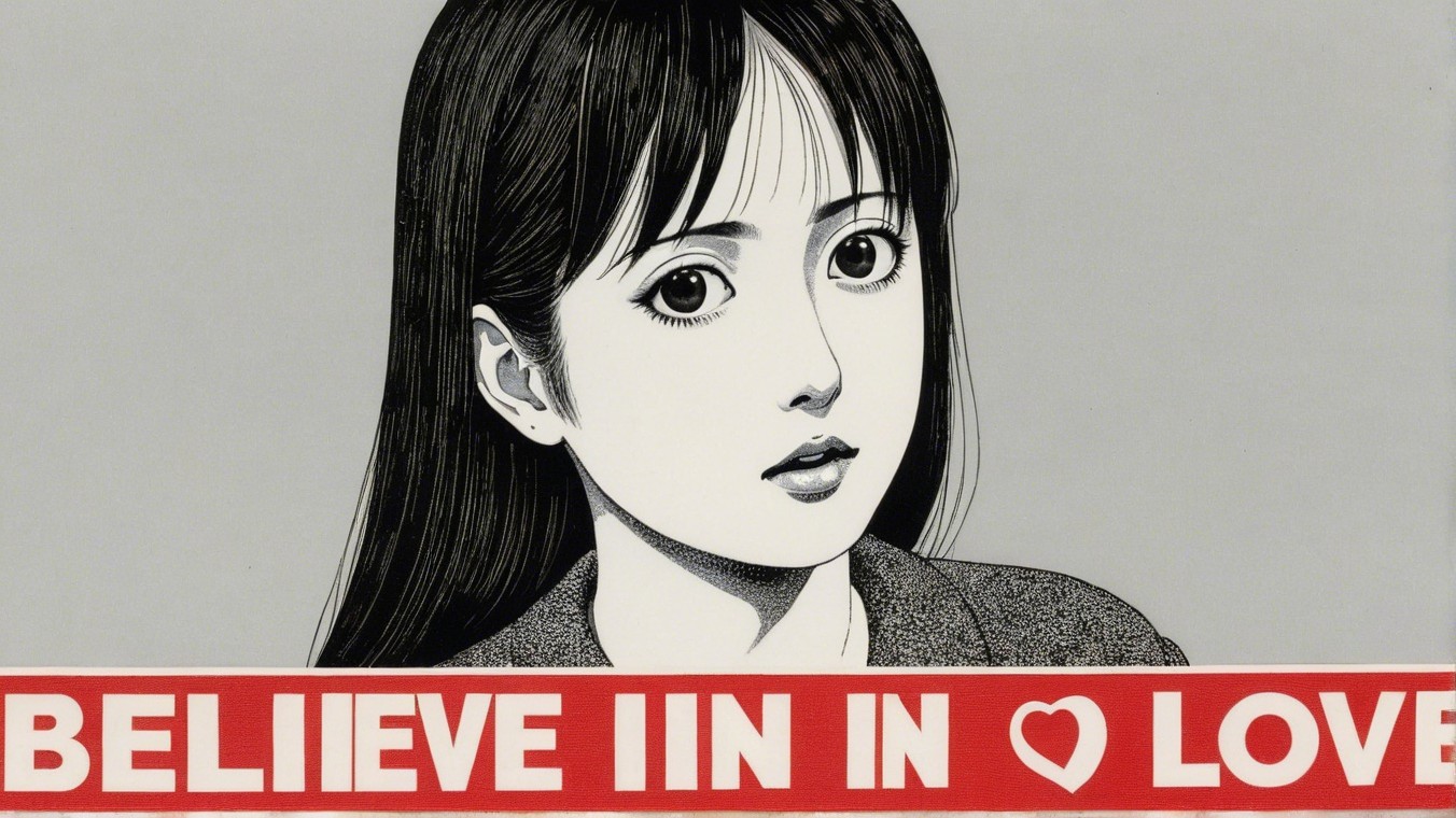 Close-Up of Young Woman's Face in Manga Style