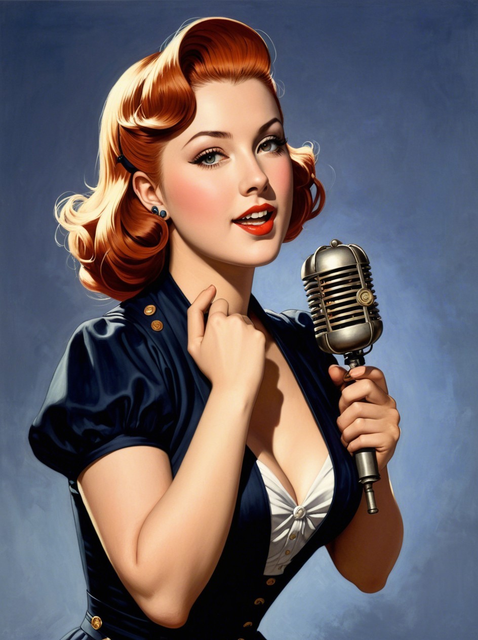 Pin-Up Style Image of a Fair-Skinned Woman