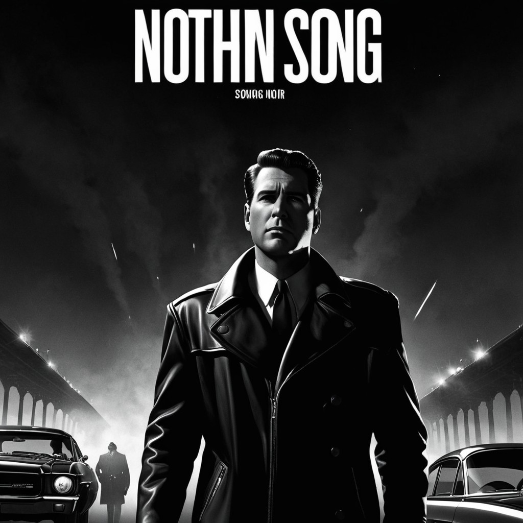 Black-and-White Noir Illustration of a Brooding Figure