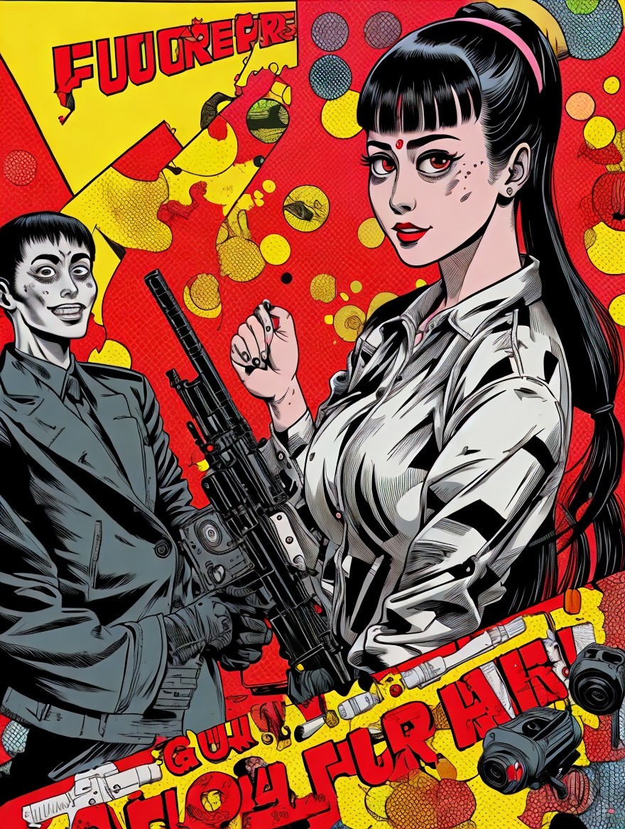 Vibrant Comic-Style Illustration of Confident Woman
