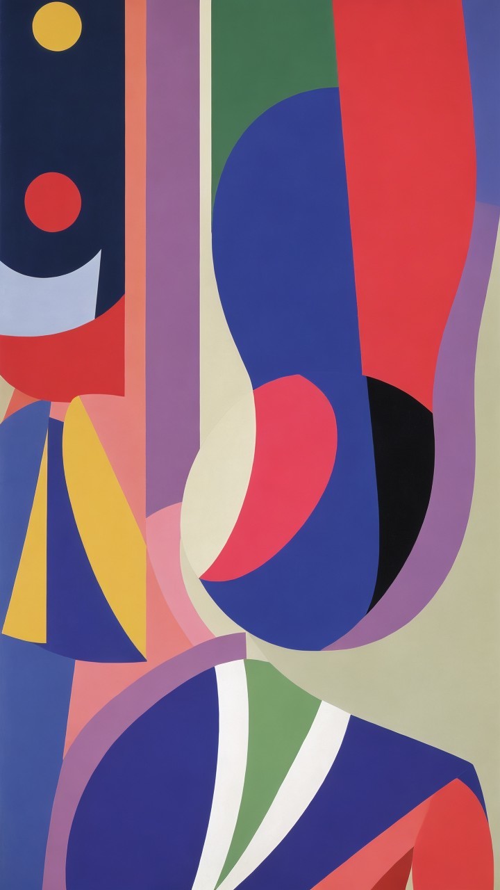 Abstract Composition with Bold Colors and Shapes