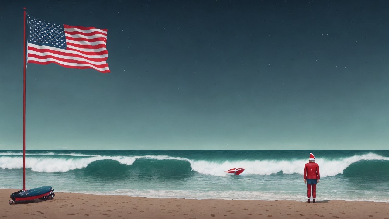 Realistic Painting of an Empty Beach and Sky