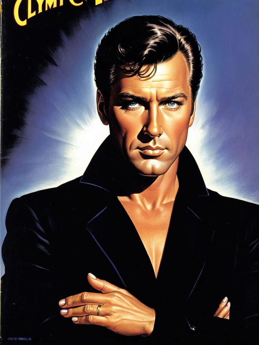 Stylized Portrait of a Handsome Man in Black Jacket