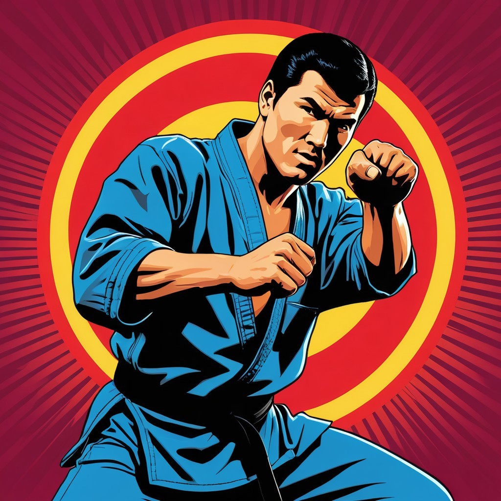 Dynamic Comic Book Style Illustration of a Martial Artist