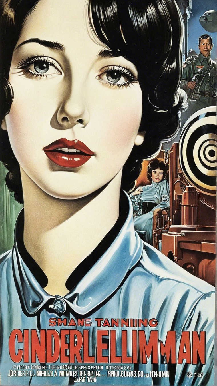 Vintage-style poster with dramatic colors and elegance