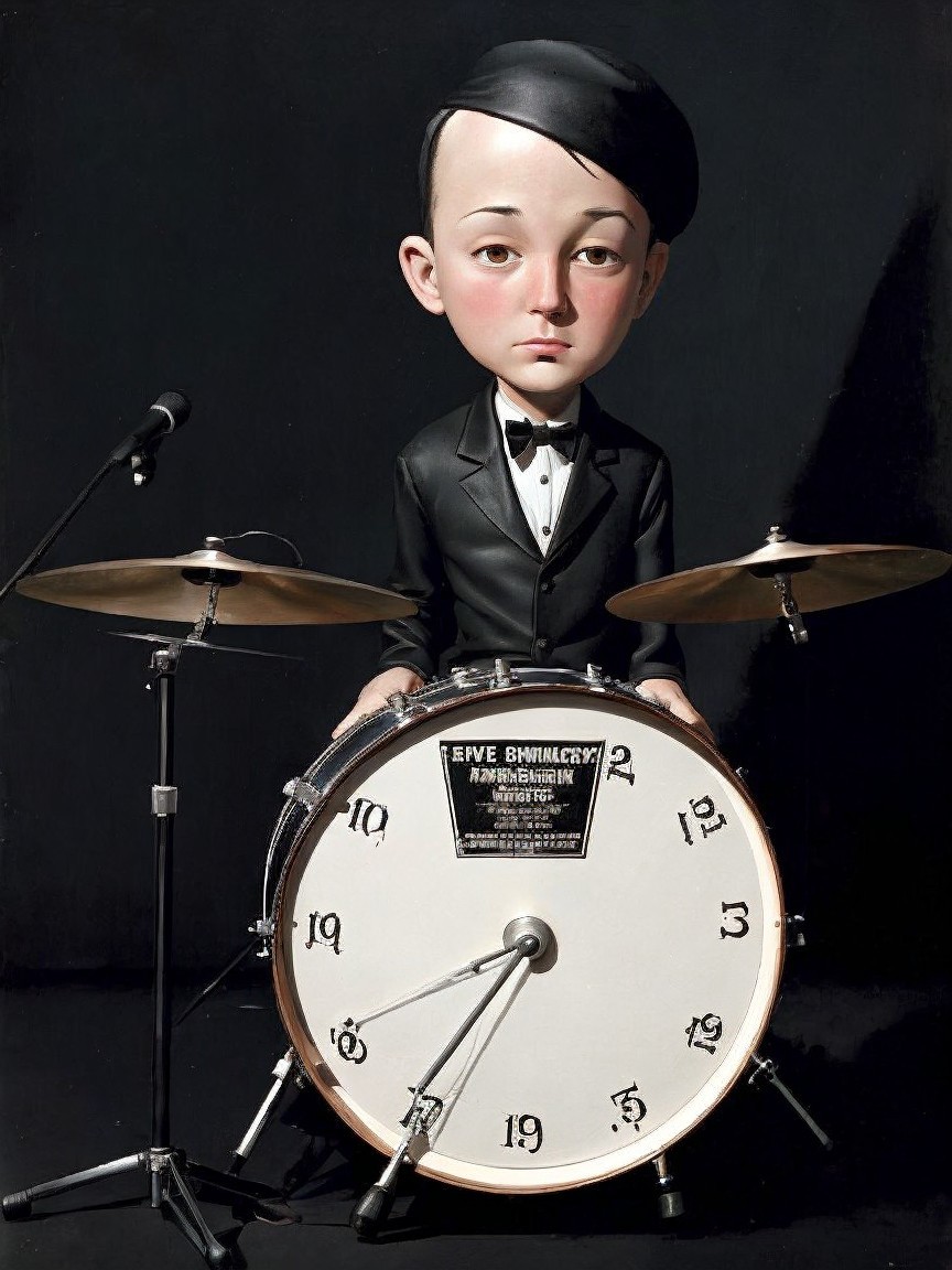 Oversized Cartoon Character at Vintage Drum in Tuxedo