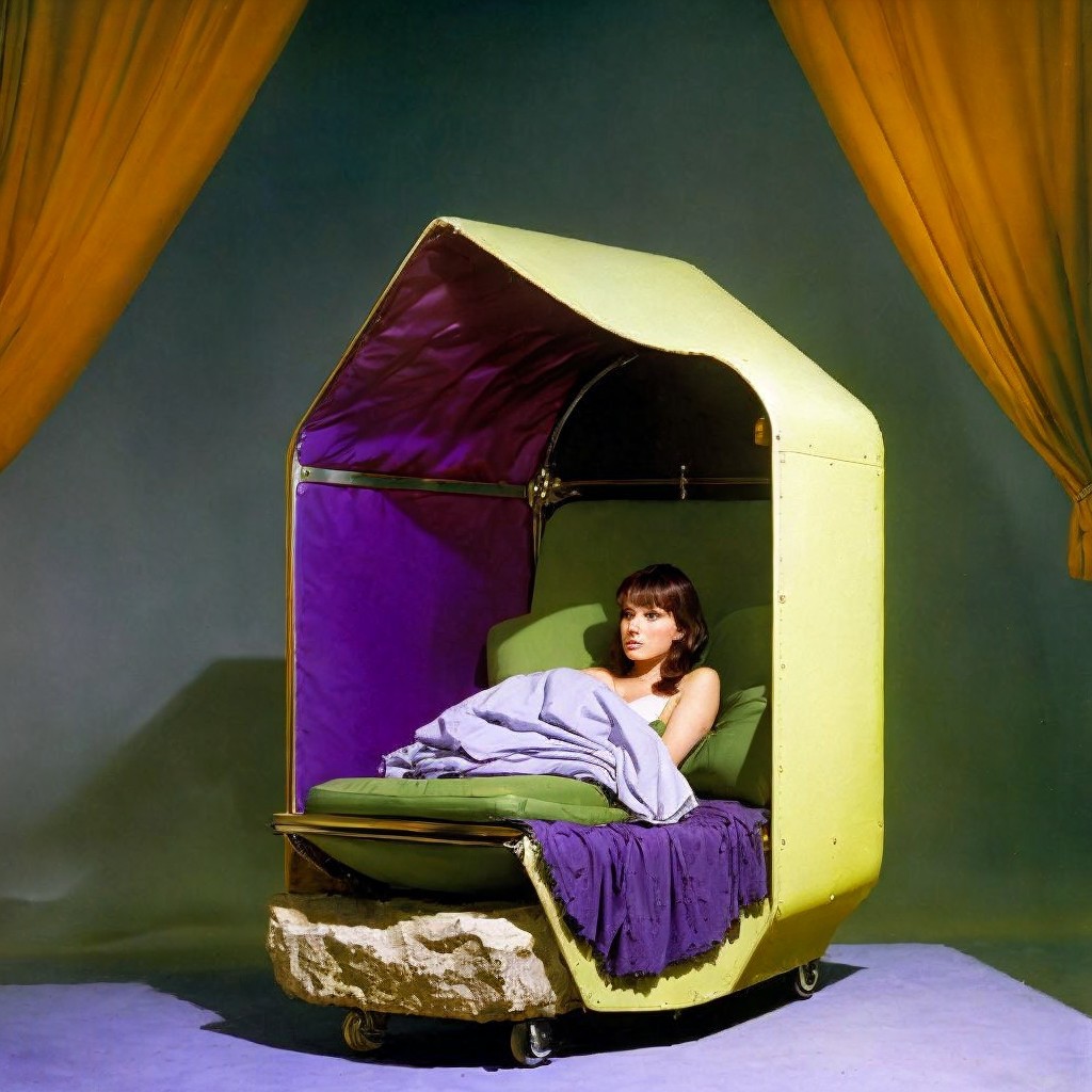 Artistic Bed Design with Colorful House Structure