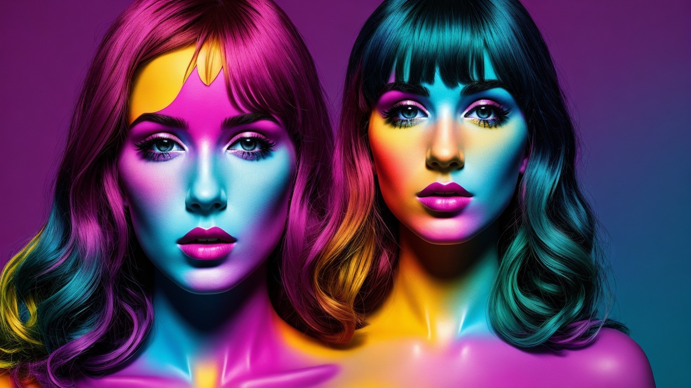 Stylized Mannequins in Vibrant Colors and Hairstyles