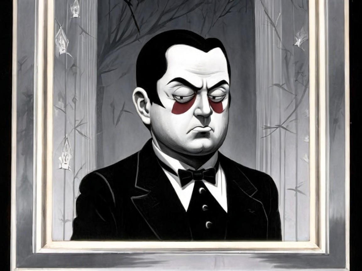 Black and White Portrait of a Man in Formal Attire