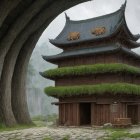 Futuristic Building in Extraterrestrial Landscape