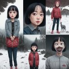 Young Female Astronaut in Futuristic Spacecraft