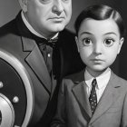 Monochromatic Scene of a Couple in Formal Attire