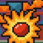 Vibrant Explosion Motif with Bold Colors and Shapes