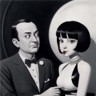 Anime Characters with Watercolor Background and Details