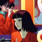 Portrait of a Young Couple with Abstract Background