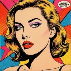 Stylized Retro Portrait of Woman with Bold Features