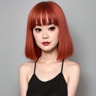 Young woman in black swimsuit by serene seaside