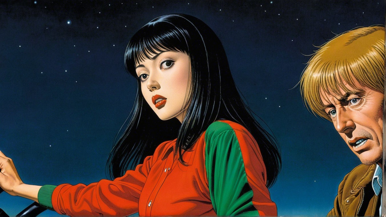 Characters in a Starry Night with Detailed Expressions