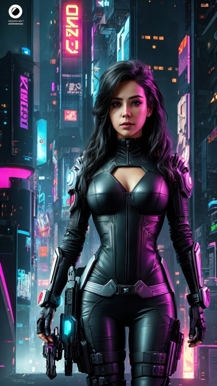 Full-Body Shot of Woman in Black Leather Bodysuit