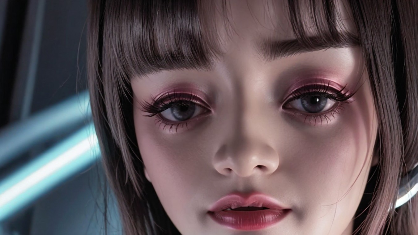 Realistic Close-Up of a Female Figure with Makeup