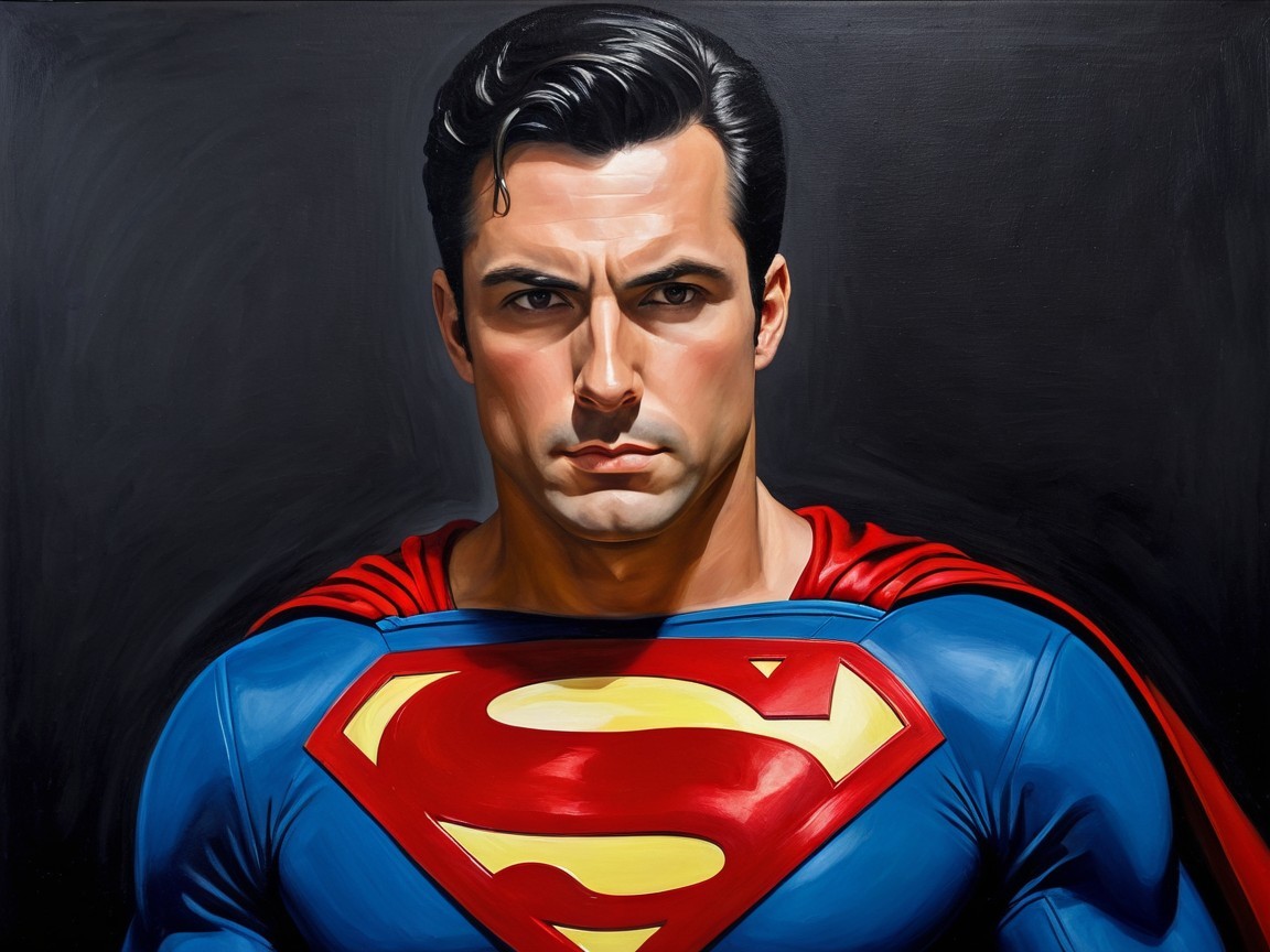 Close-Up Portrait of a Heroic Superhero Figure
