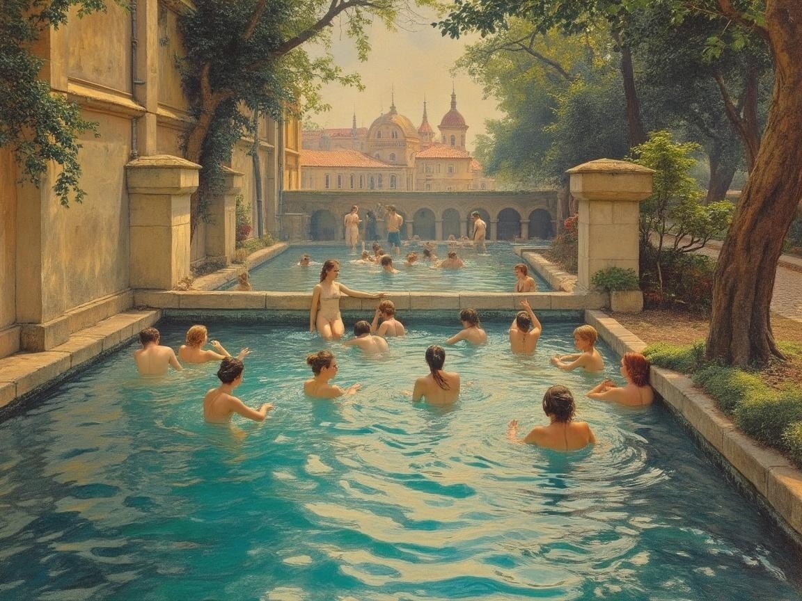 Serene Outdoor Swimming Pools in Lush Greenery