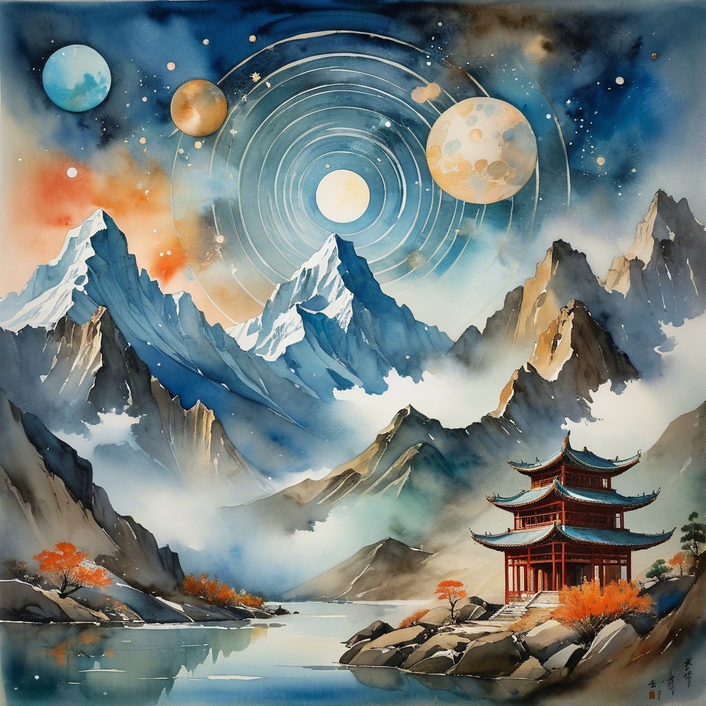 Majestic Mountains and Starry Sky Over Tranquil Lake