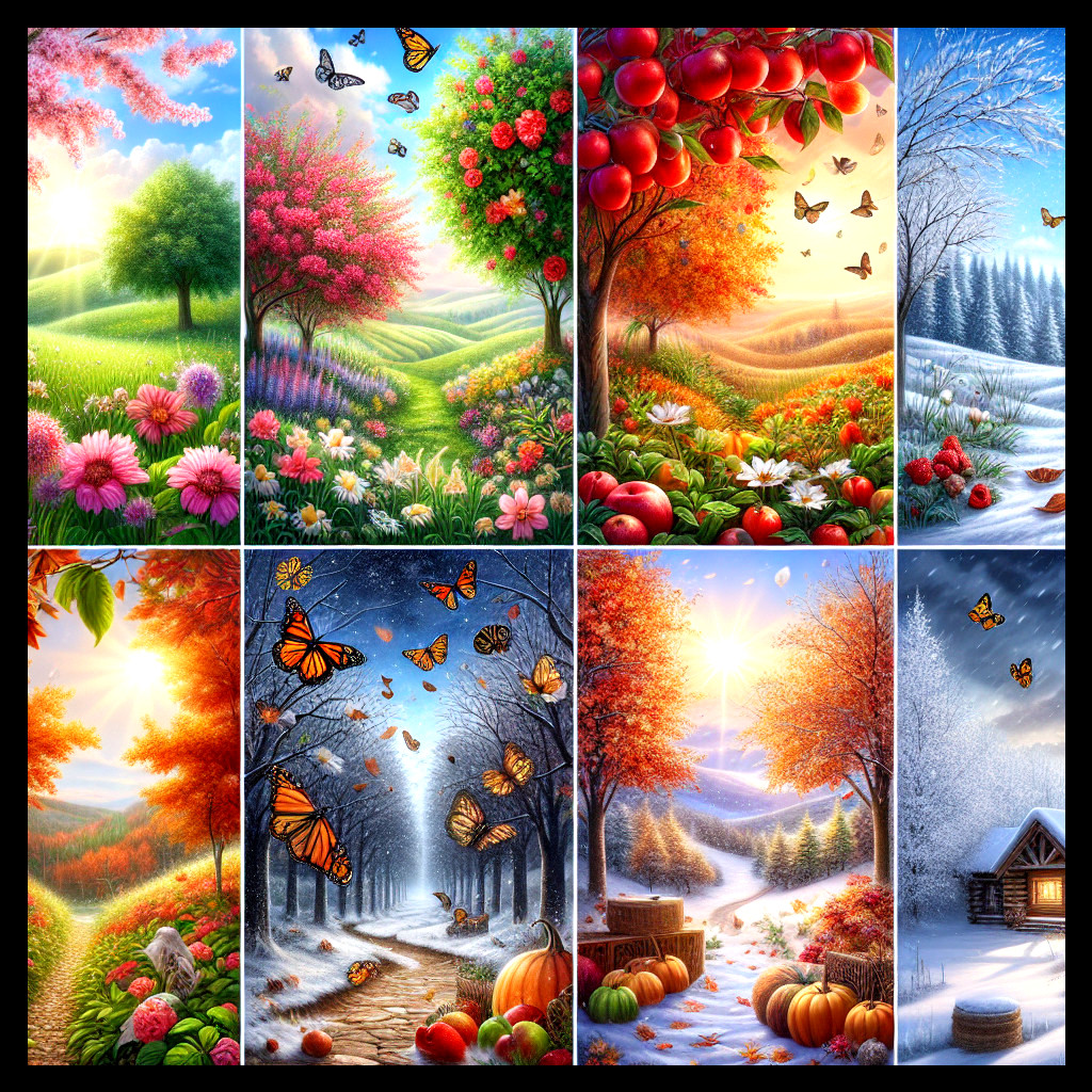 Seasonal Collage of Nature's Yearly Transformations