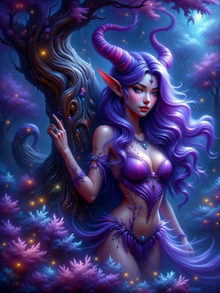 Enchanted Figure in a Mystical Forest Setting
