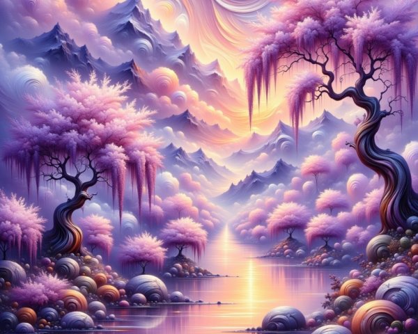 Serene Landscape with Mountains and Tranquil Lake