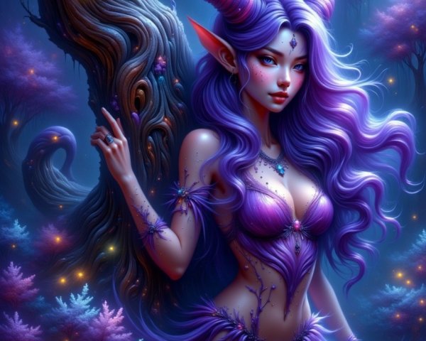 Enchanted Figure in a Mystical Forest Setting