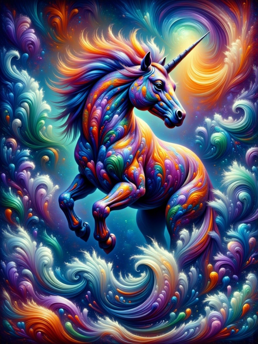 Unicorn in a Colorful Cosmic Landscape