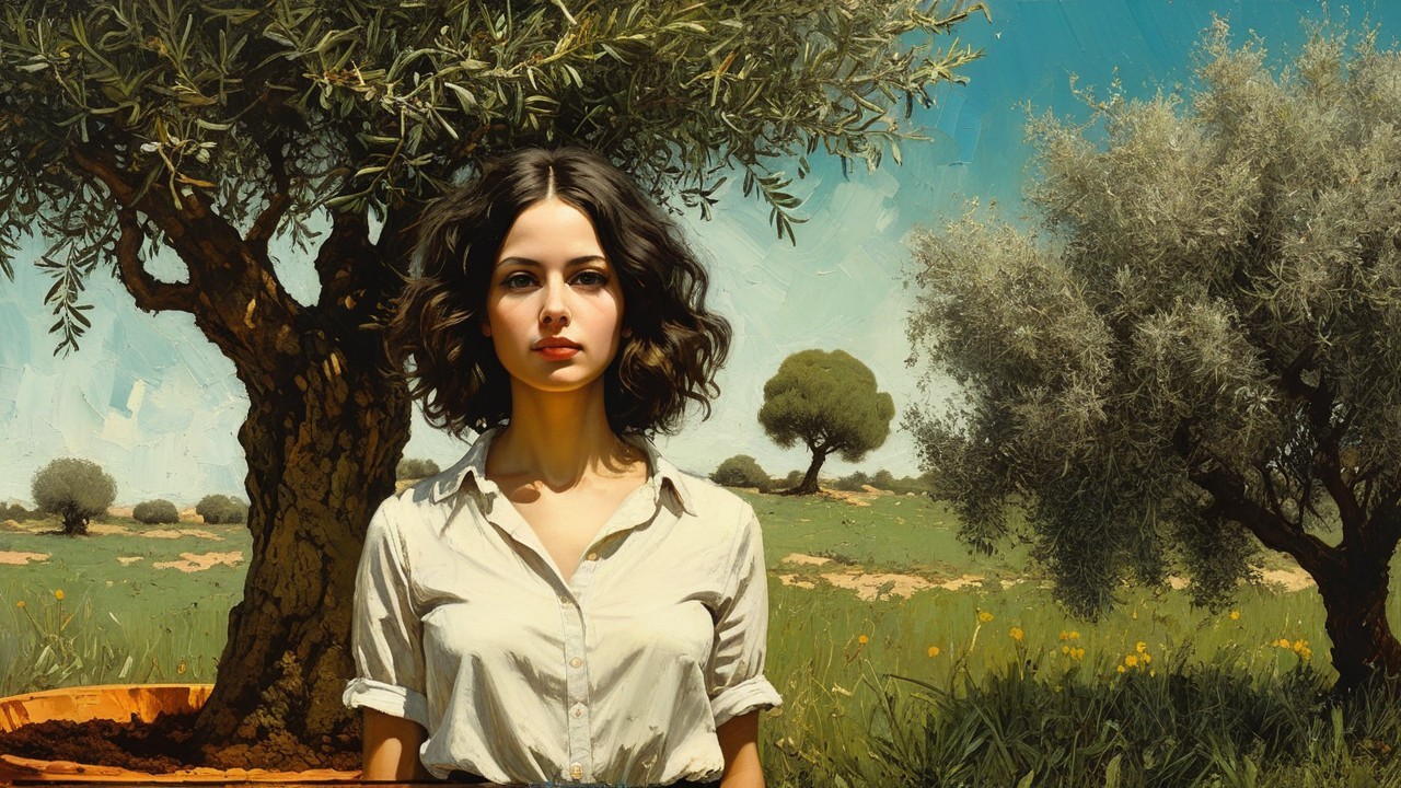 Serene Beauty in Olive Tree Paradise