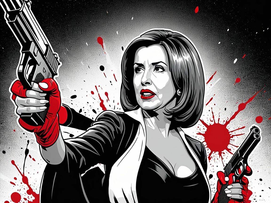 Fierce Female Character in Dramatic Graphic Art Style