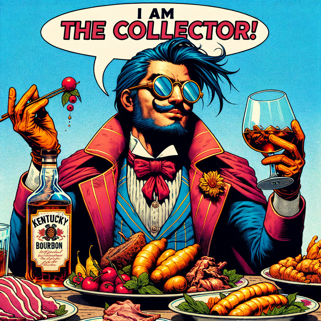 Dapper Man with Gourmet Feast and Stylish Accessories