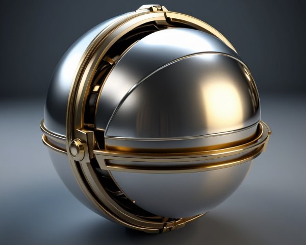 Futuristic Metallic Sphere with Elegant Design Elements