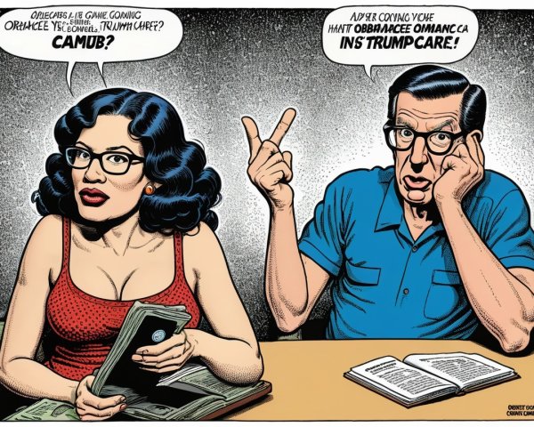 Comic Scene of Characters Discussing Financial Issues