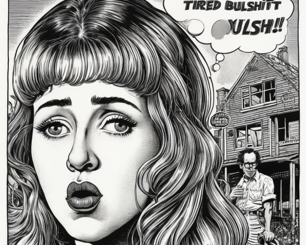 Retro Comic Illustration of Frustrated Woman