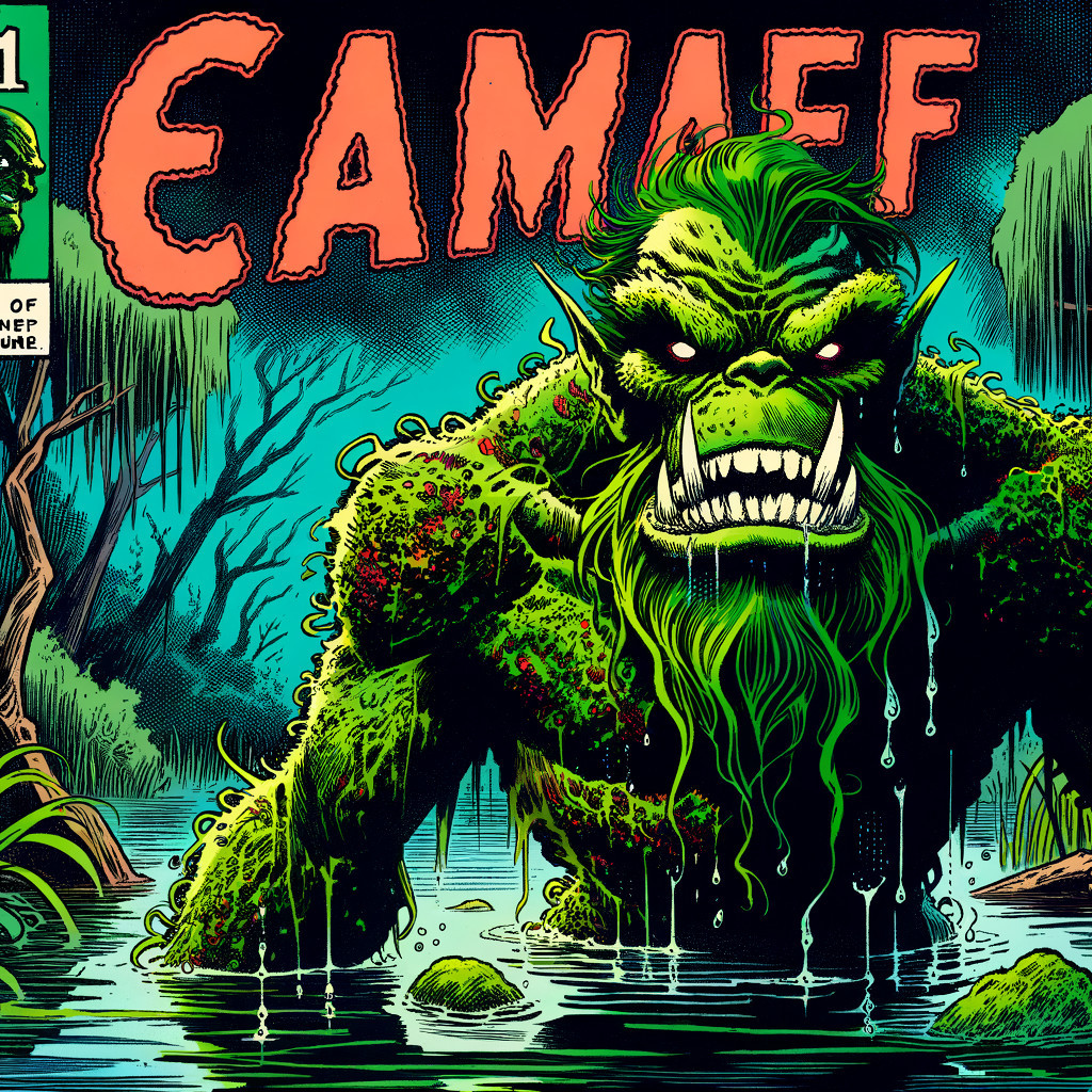 Mysterious Creature in Foggy Swamp Environment