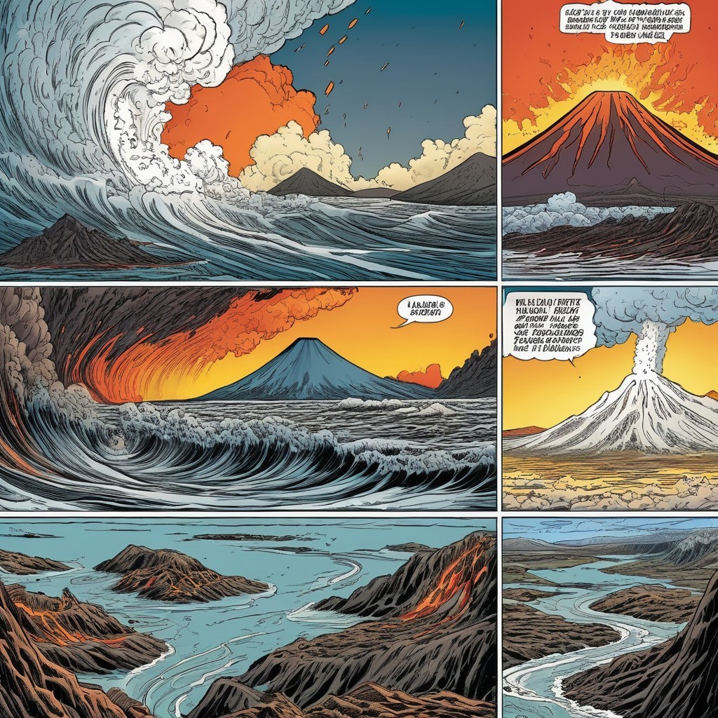 Volcanic Eruption and Ocean Waves in Dramatic Art