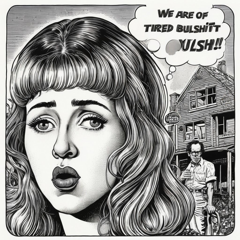 Retro Comic Illustration of Frustrated Woman